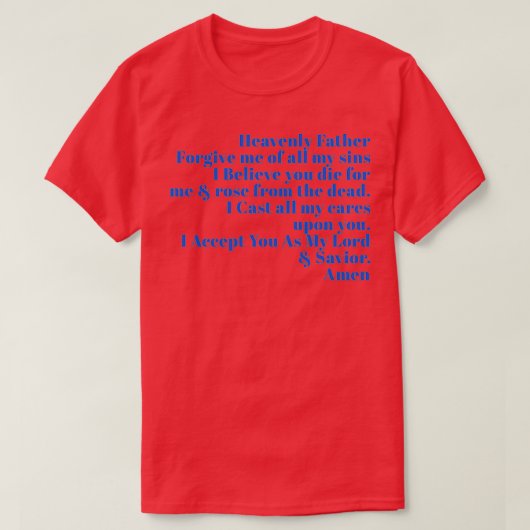 Salvation Prayer T-shirt (Design voorkant)