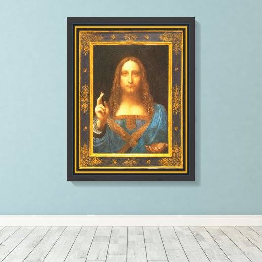Salvator Mundi 1500 Leonardo da Vinci Canvas Afdru (Insitu (Houten vloer))