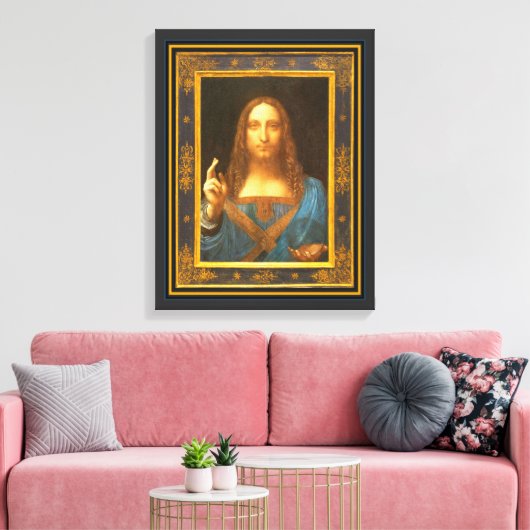Salvator Mundi 1500 Leonardo da Vinci Canvas Afdru (Insitu (Woonkamer))