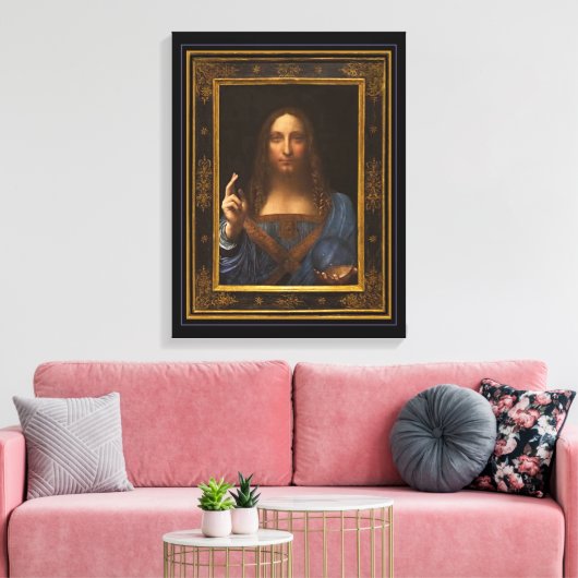 Salvator Mundi 1500 Leonardo da Vinci Canvas Afdru (Insitu (Woonkamer))