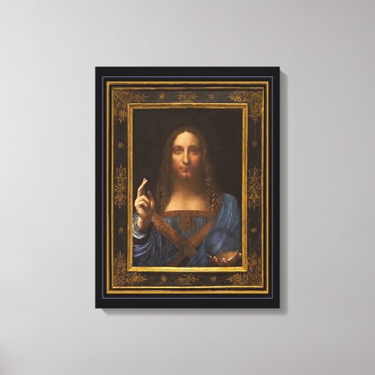 Salvator Mundi 1500 Leonardo da Vinci Canvas Afdru (Voorkant)