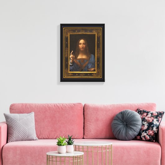 Salvator Mundi 1500 Leonardo da Vinci Canvas Afdru (Insitu (Woonkamer))