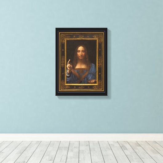 Salvator Mundi 1500 Leonardo da Vinci Canvas Afdru (Insitu (Houten vloer))
