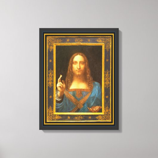 Salvator Mundi 1500 Leonardo da Vinci Canvas Afdru Afdruk (Voorkant)