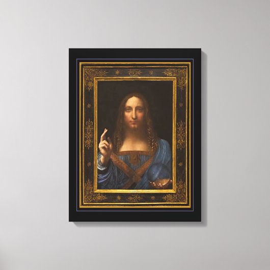 Salvator Mundi 1500 Leonardo da Vinci Canvas Afdru Afdruk (Voorkant)