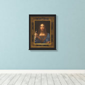 Salvator Mundi 1500 Leonardo da Vinci Canvas Afdru Afdruk (Insitu (Houten vloer))