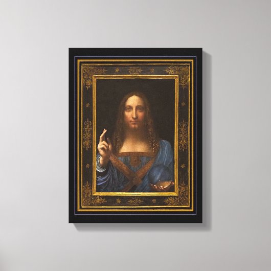 Salvator Mundi 1500 Leonardo da Vinci Canvas Afdru Afdruk (Voorkant)