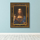 Salvator Mundi 1500 Leonardo da Vinci Canvas Afdru Afdruk (Insitu (Houten vloer))