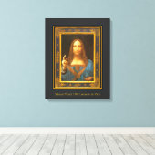Salvator Mundi 1500 Leonardo da Vinci Canvas Afdruk (Insitu (Houten vloer))