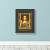 Salvator Mundi 1500 Leonardo da Vinci Canvas Afdruk (Insitu (Houten vloer))