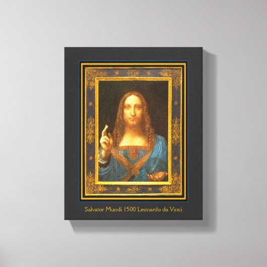 Salvator Mundi 1500 Leonardo da Vinci Canvas Afdruk (Voorkant)