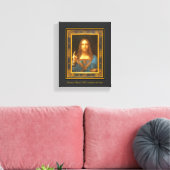 Salvator Mundi 1500 Leonardo da Vinci Canvas Afdruk (Insitu (Woonkamer))