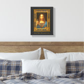 Salvator Mundi 1500 Leonardo da Vinci Canvas Afdruk (Insitu (Slaapkamer))