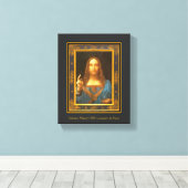 Salvator Mundi 1500 Leonardo da Vinci Canvas Afdruk (Insitu (Houten vloer))