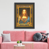 Salvator Mundi 1500 Leonardo da Vinci Canvas Afdruk (Insitu (Woonkamer))
