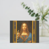 Salvator Mundi 1500 Leonardo da Vinci Fine Art P Briefkaart (Staand voorkant)