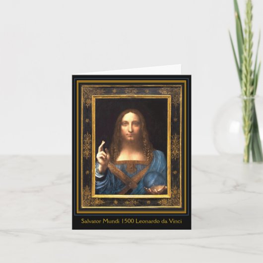 Salvator Mundi 1500 Leonardo da Vinci Kaart (Voorkant)