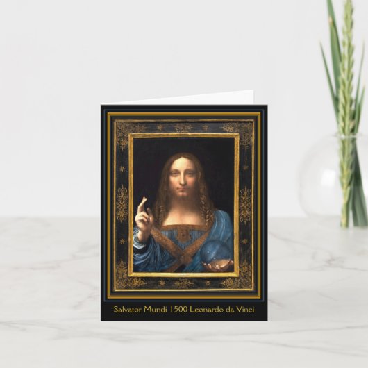 Salvator Mundi 1500 Leonardo da Vinci Kaart (Voorkant)