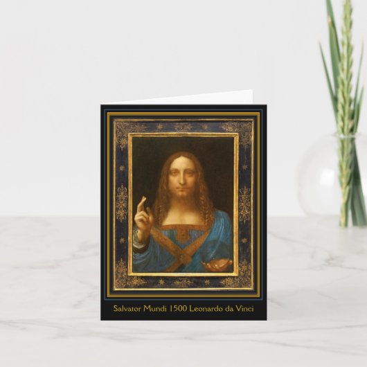 Salvator Mundi 1500 Leonardo da Vinci Kaart (Voorkant)