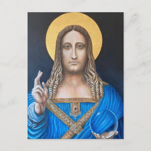 Salvator Mundi Briefkaart (Voorkant)