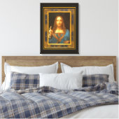 Salvator Mundi c 1500 Leonardo da Vinci Canvas Afdruk (Insitu (Slaapkamer))