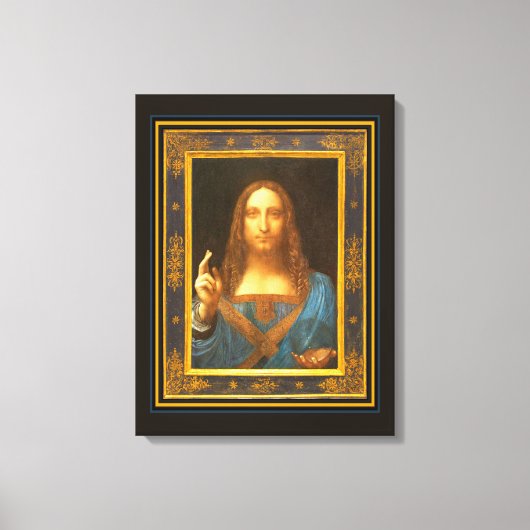 Salvator Mundi c 1500 Leonardo da Vinci Canvas Afdruk (Voorkant)
