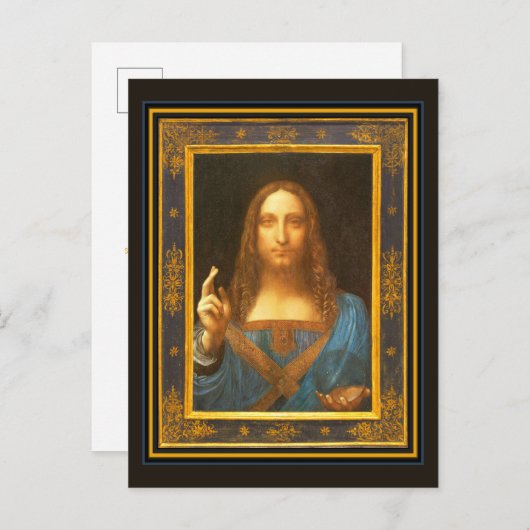 Salvator Mundi c 1500 Leonardo da Vinci Fine Art Briefkaart (Voorkant / Achterkant)
