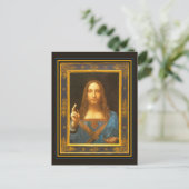 Salvator Mundi c 1500 Leonardo da Vinci Fine Art Briefkaart (Staand voorkant)