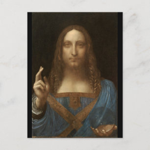 Salvator Mundi door circa 1500 van Leonardo da Briefkaart