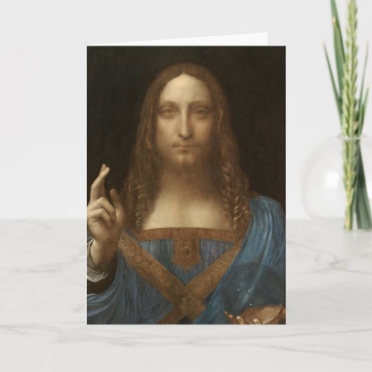 Salvator Mundi door Leonard da Vinci Bedankkaart (Voorkant)