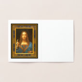Salvator Mundi door Leonardo da Vinci ~ 1500 Folie Folie Kaarten (Binnen)