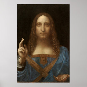 Salvator Mundi door Leonardo da Vinci Poster