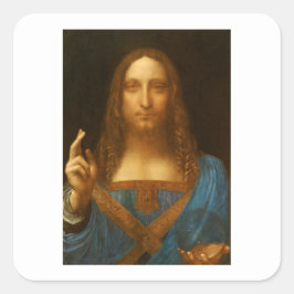 SALVATOR MUNDI FINE ART PRINT VIERKANTE STICKER