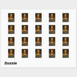 SALVATOR MUNDI FINE ART PRINT VIERKANTE STICKER