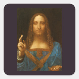 SALVATOR MUNDI FINE ART PRINT VIERKANTE STICKER