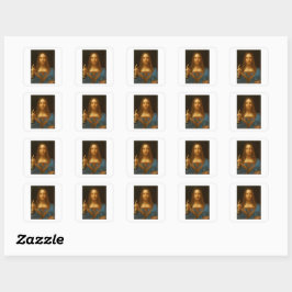 SALVATOR MUNDI FINE ART PRINT VIERKANTE STICKER
