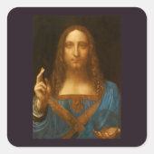 SALVATOR MUNDI FINE ART PRINT VIERKANTE STICKER (Voorkant)