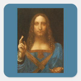 SALVATOR MUNDI FINE ART PRINT VIERKANTE STICKER