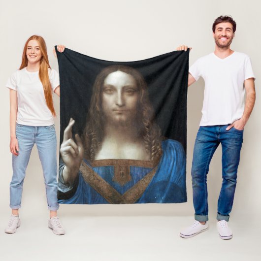 Salvator Mundi, Jezus Christus, Leonardo da Vinci Fleece Deken (In situ)