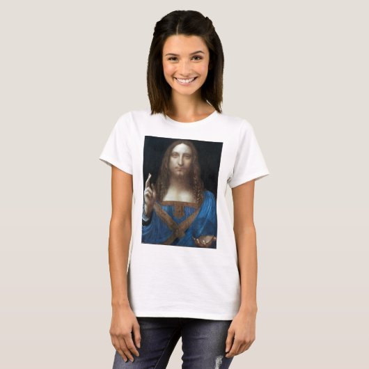 Salvator Mundi, Jezus Christus, Leonardo da Vinci T-shirt (Voorkant volledig)
