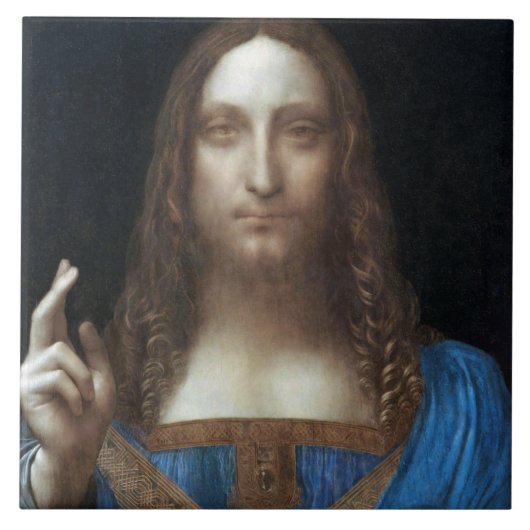 Salvator Mundi, Jezus Christus, Leonardo da Vinci Tegeltje (Voorkant)