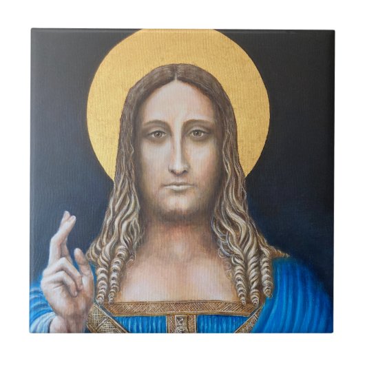 Salvator Mundi Tegeltje (Voorkant)
