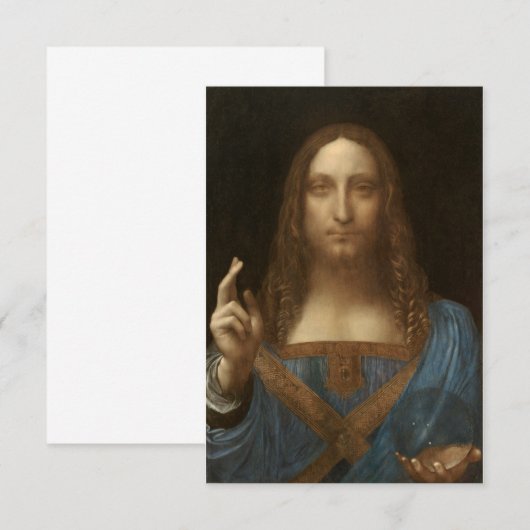 Salvator Mundi van Leonardo da Vinci Bedankkaart (Voorkant / Achterkant)