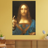Salvator Mundi van Leonardo da Vinci (c1500) Canvas Afdruk (Insitu (Woonkamer))