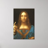 Salvator Mundi van Leonardo da Vinci (c1500) Canvas Afdruk (Voorkant)