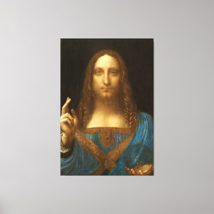 Salvator Mundi van Leonardo da Vinci (c1500) Canvas Afdruk