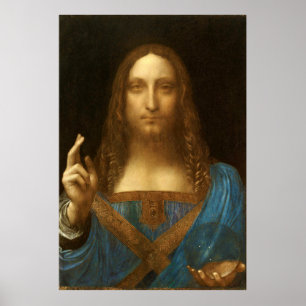 Salvator Mundi van Leonardo da Vinci (c1500) Poster