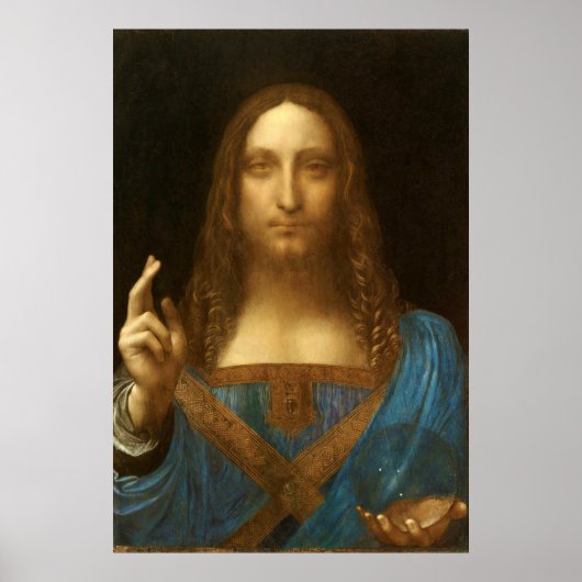 Salvator Mundi van Leonardo da Vinci (c1500) Poster (Voorkant)