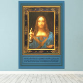 Salvator Mundi van Leonardo da Vinci c 1500 Canvas Afdruk (Insitu (Houten vloer))