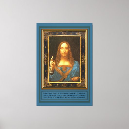 Salvator Mundi van Leonardo da Vinci c 1500 Canvas Afdruk (Voorkant)